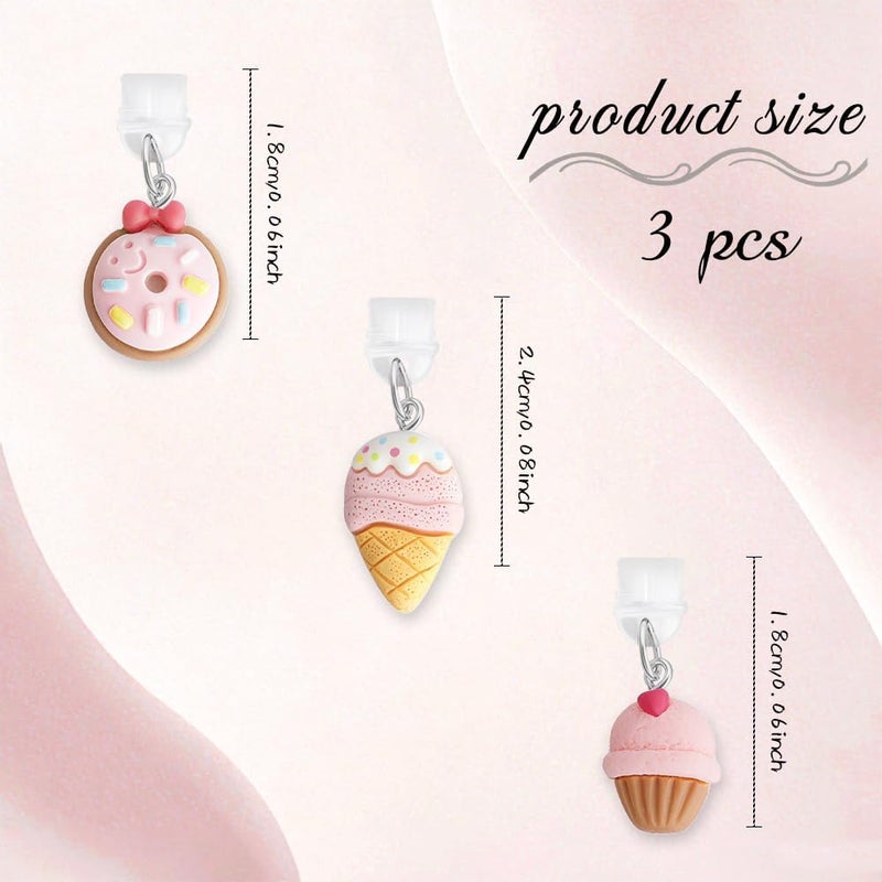 QPIXVB 3PCS Dust Plug Charm Type C,Kindle Dust Plug Charm,Strawberry Kindle Paperwhite Accessories for Readers Book Lover Women Men Teachers Students - Image 2